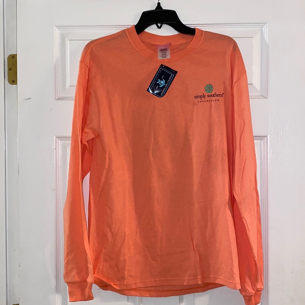 Peach Colored Simply Southern Long Sleeve Shirt